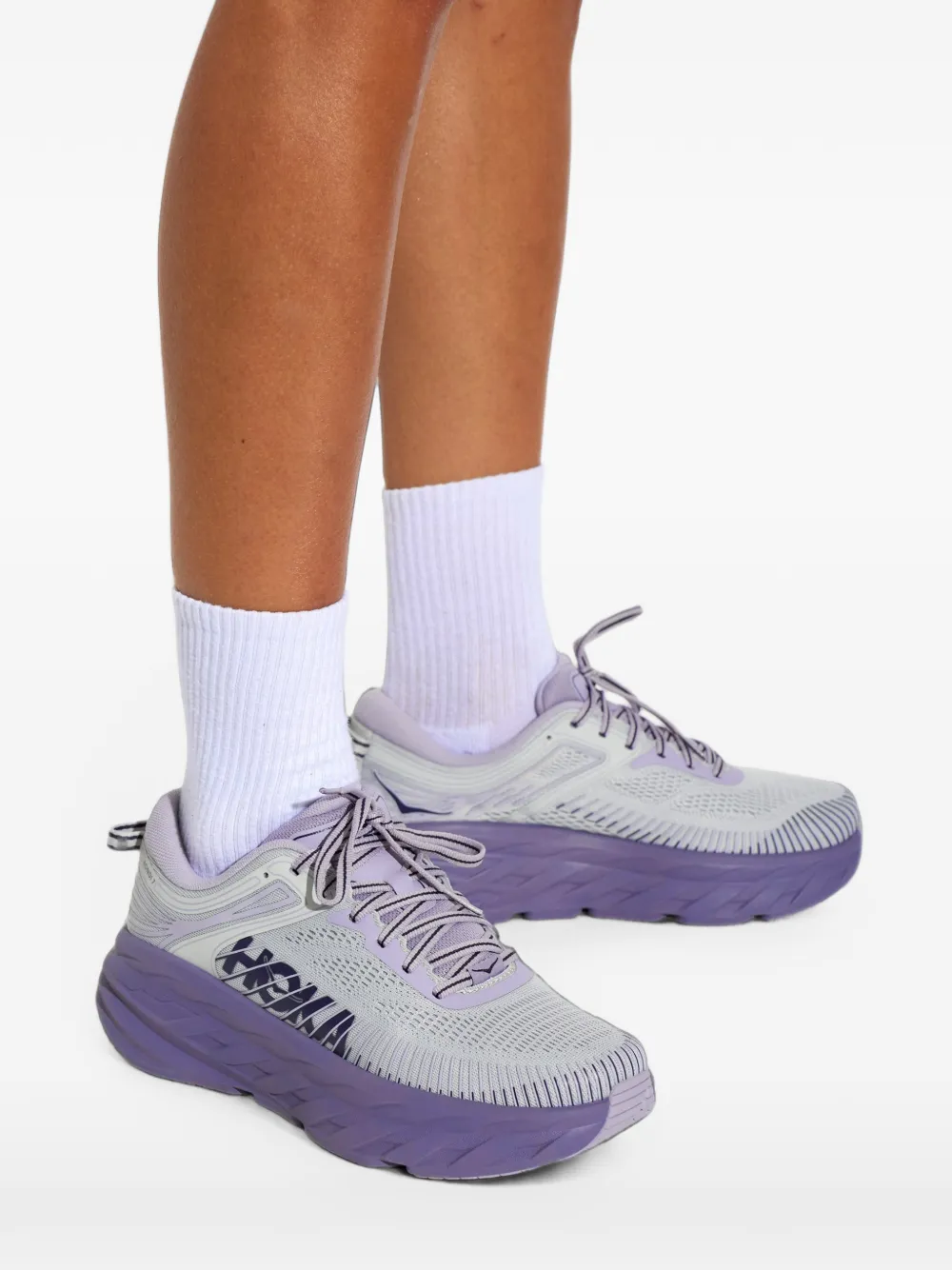 HOKA Bondi 7 lace-up sneakers Paars