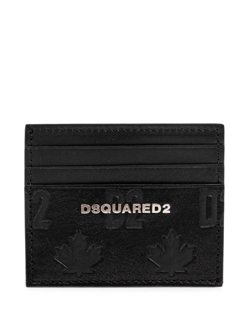 DSQUARED2 leather card holder with logo - Nero