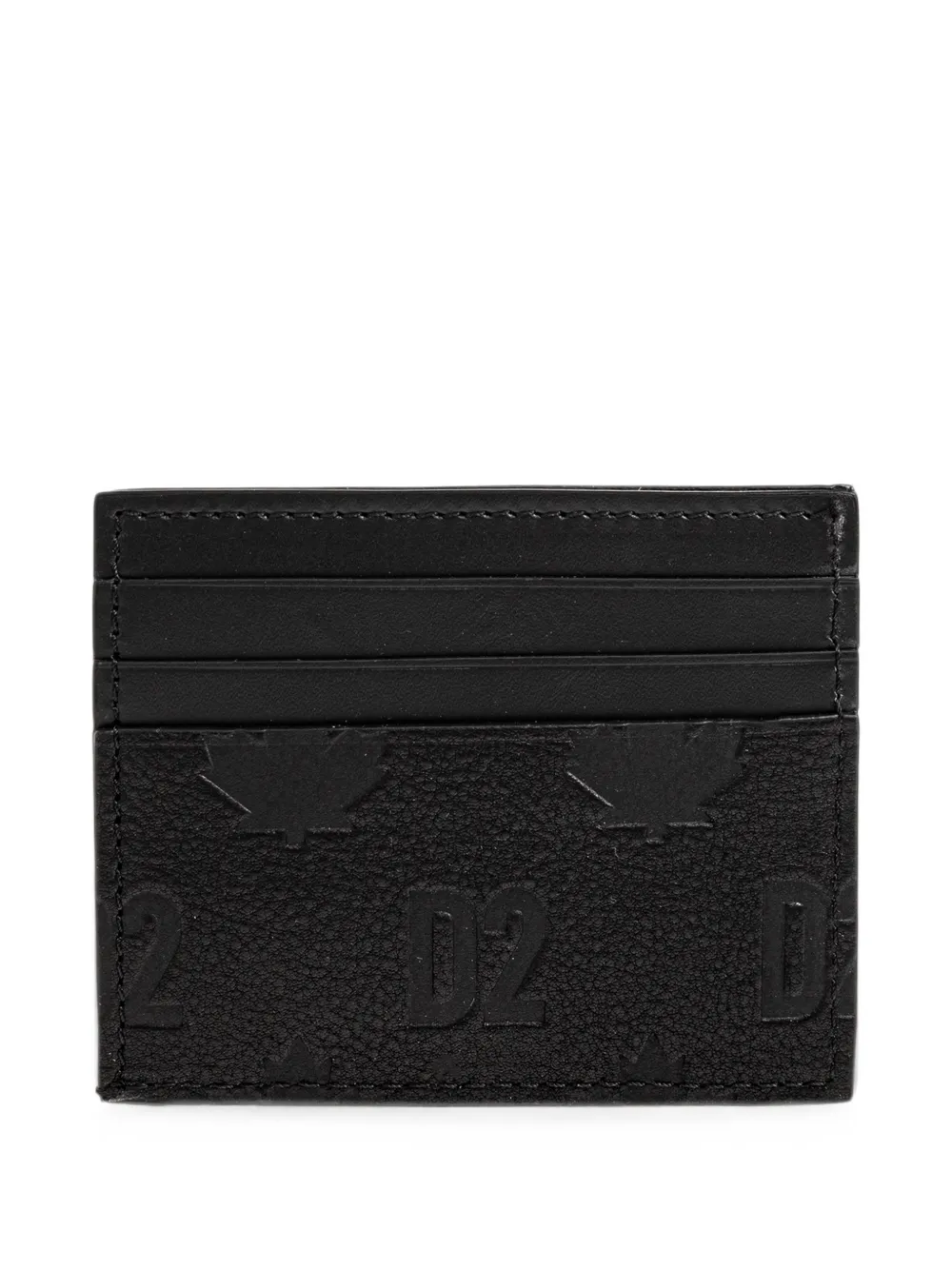 DSQUARED2 Leren pasjeshouder met logo Zwart