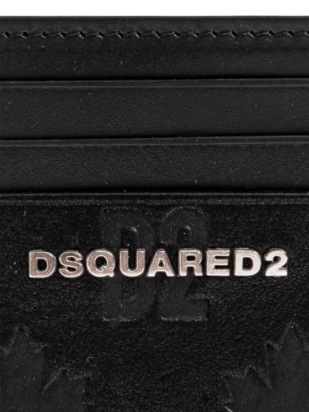 DSQUARED2 Leren pasjeshouder met logo Zwart