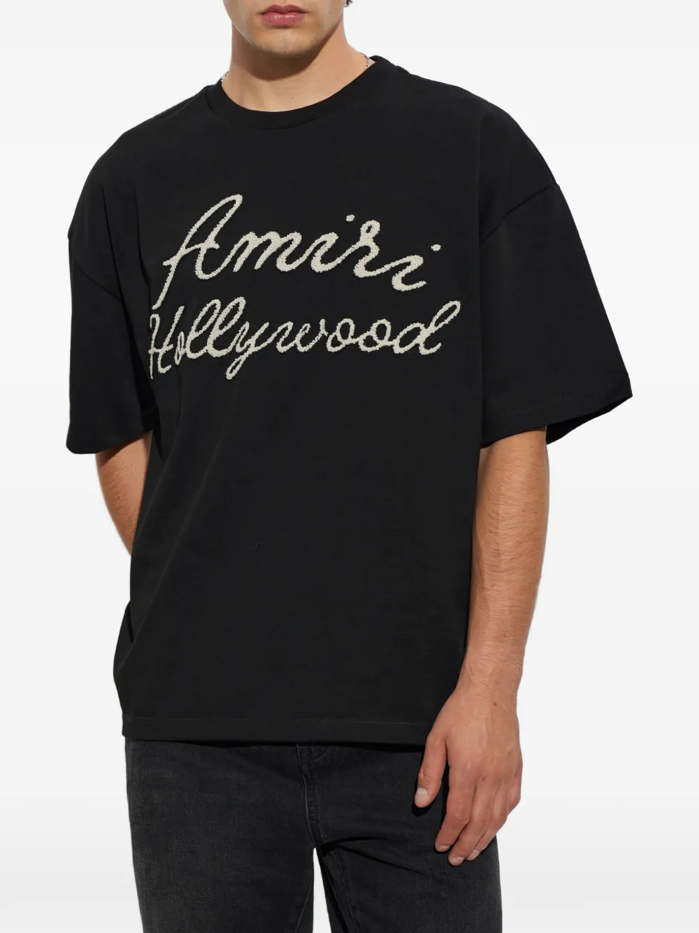 AMIRI T-shirt met geborduurd logo Zwart