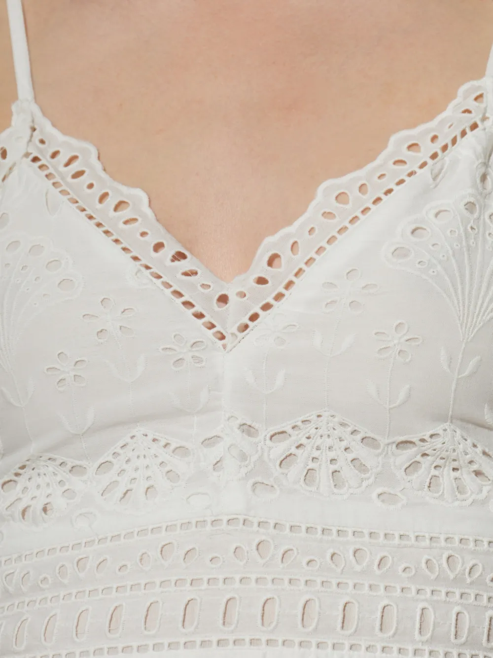 LoveShackFancy Peppy broderie anglaise mini-jurk Wit