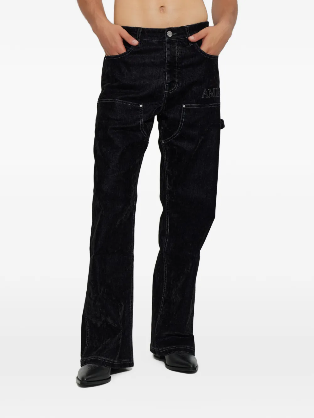 AMIRI Jeans met logopatch Zwart