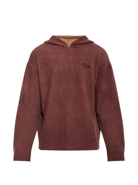 Diesel Double-dyed hoodie in wool-blend knit