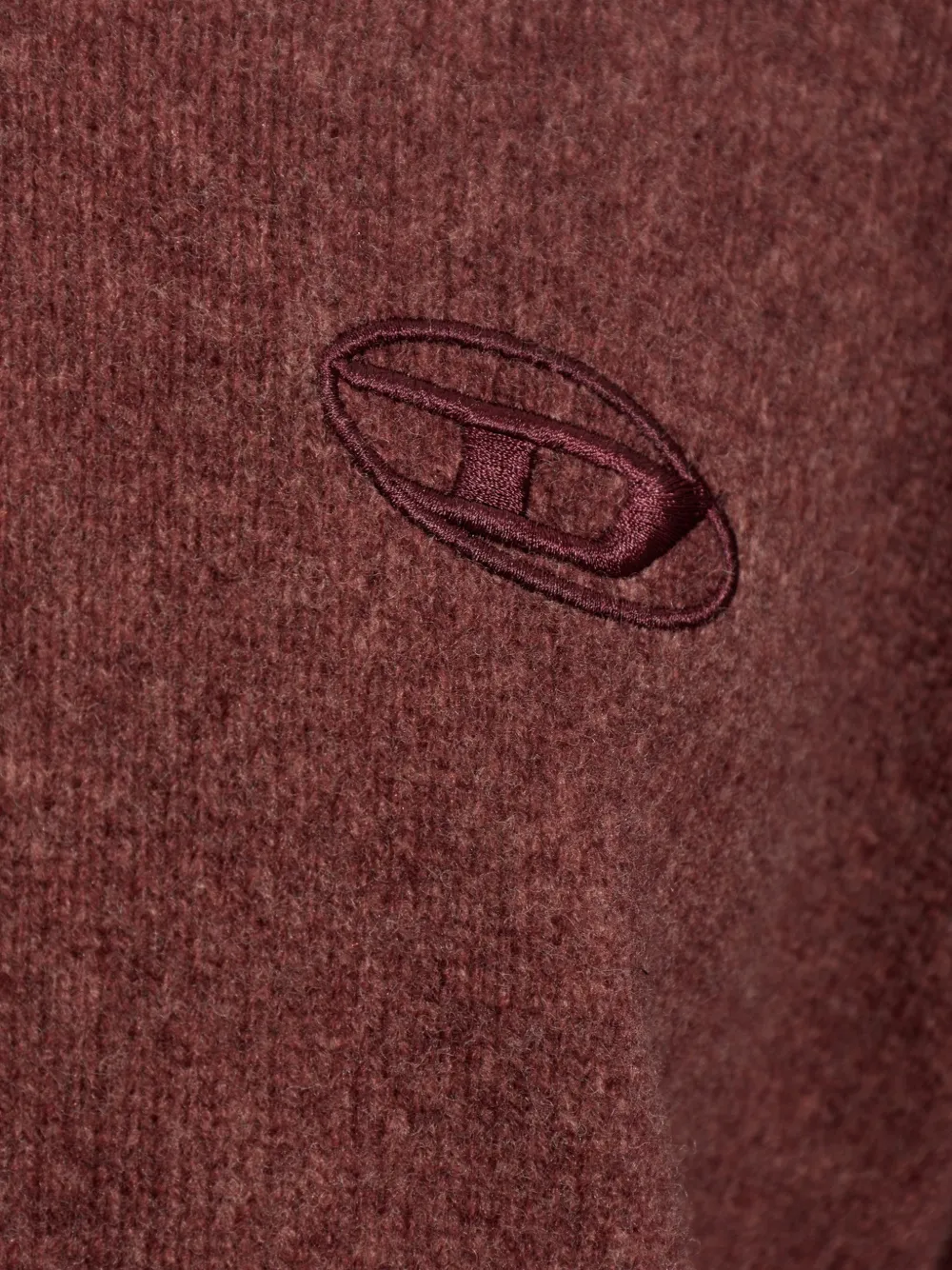 Diesel Gebreide hoodie van wolblend met dubbel geverfd effect Rood