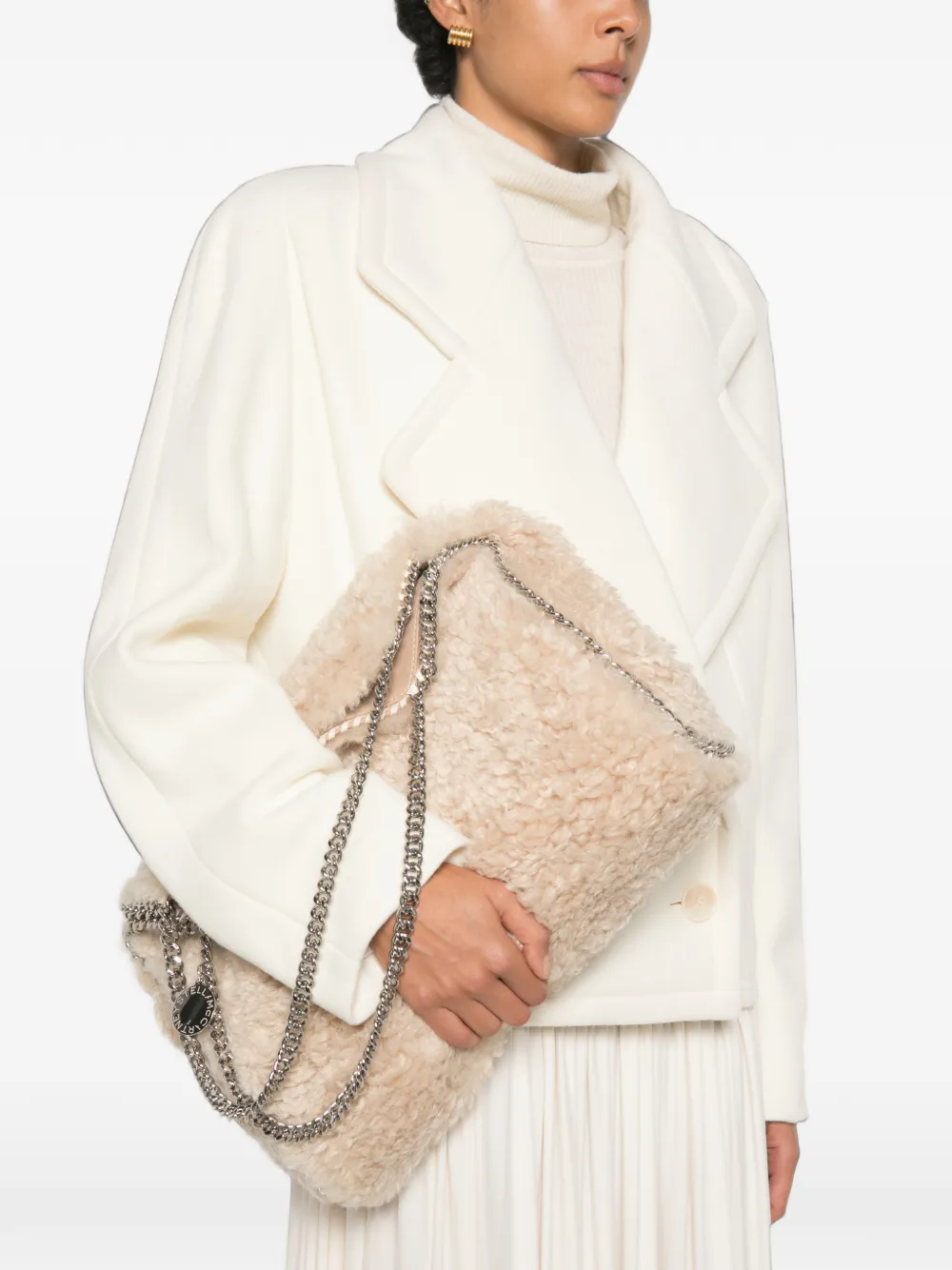 Stella McCartney Falabella shopper met ketting Beige