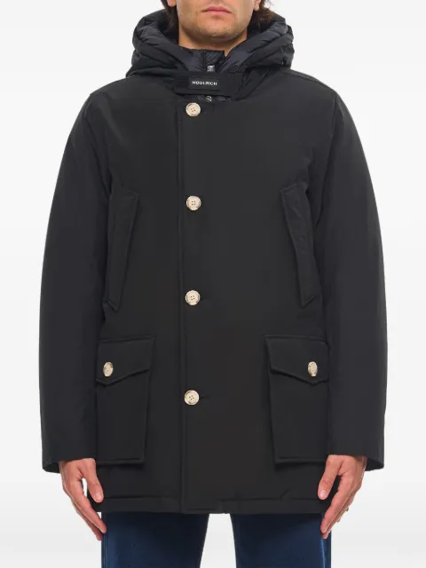 Woolrich hooded button-fastening coat