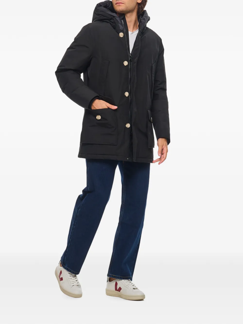 Woolrich Jas met capuchon Zwart