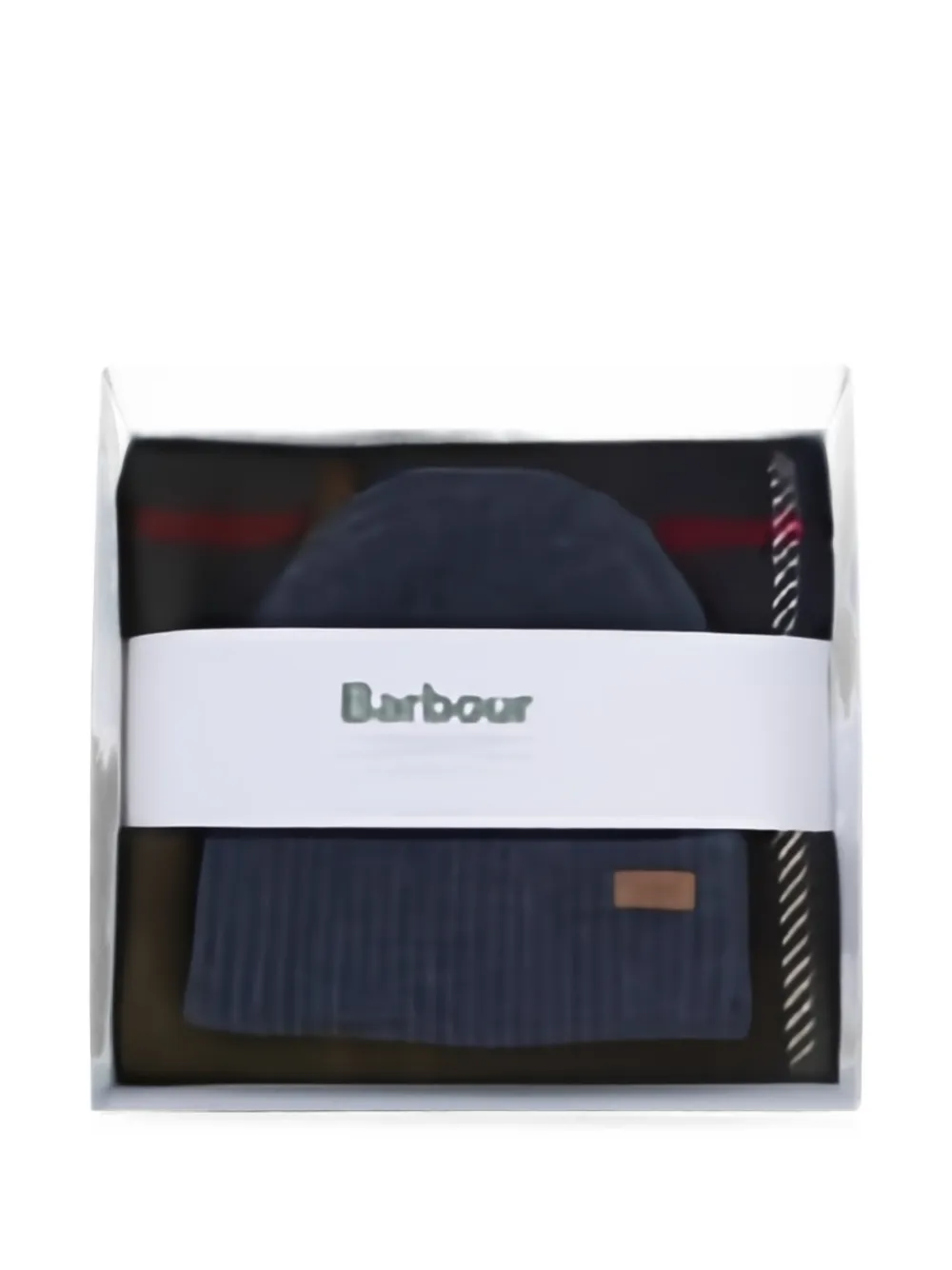 Barbour tartan-print beanie and scarf set - Verde