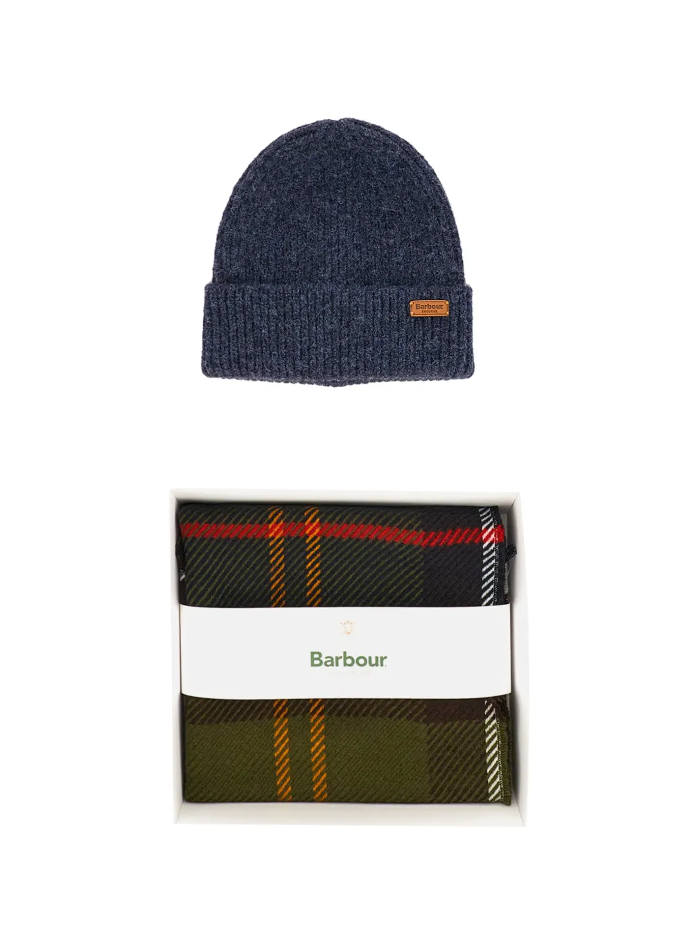 Barbour Muts en sjaal met tartan-print Groen