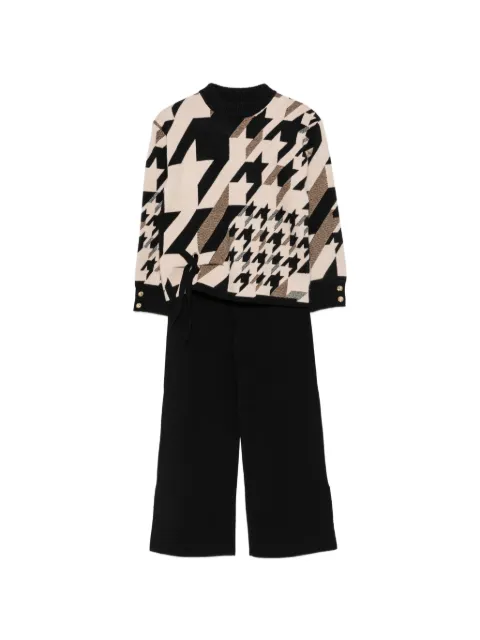 Abel & Lula houndstooth-pattern trouser set