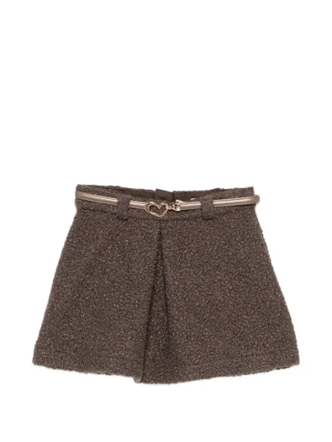 Abel & Lula belted bouclé skirt