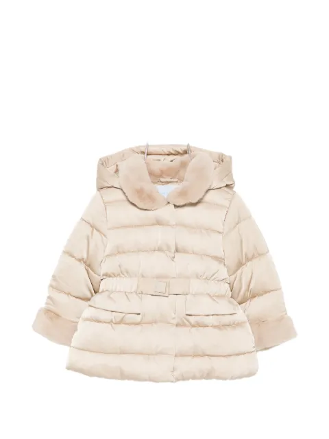 Abel & Lula faux-fur trim padded coat