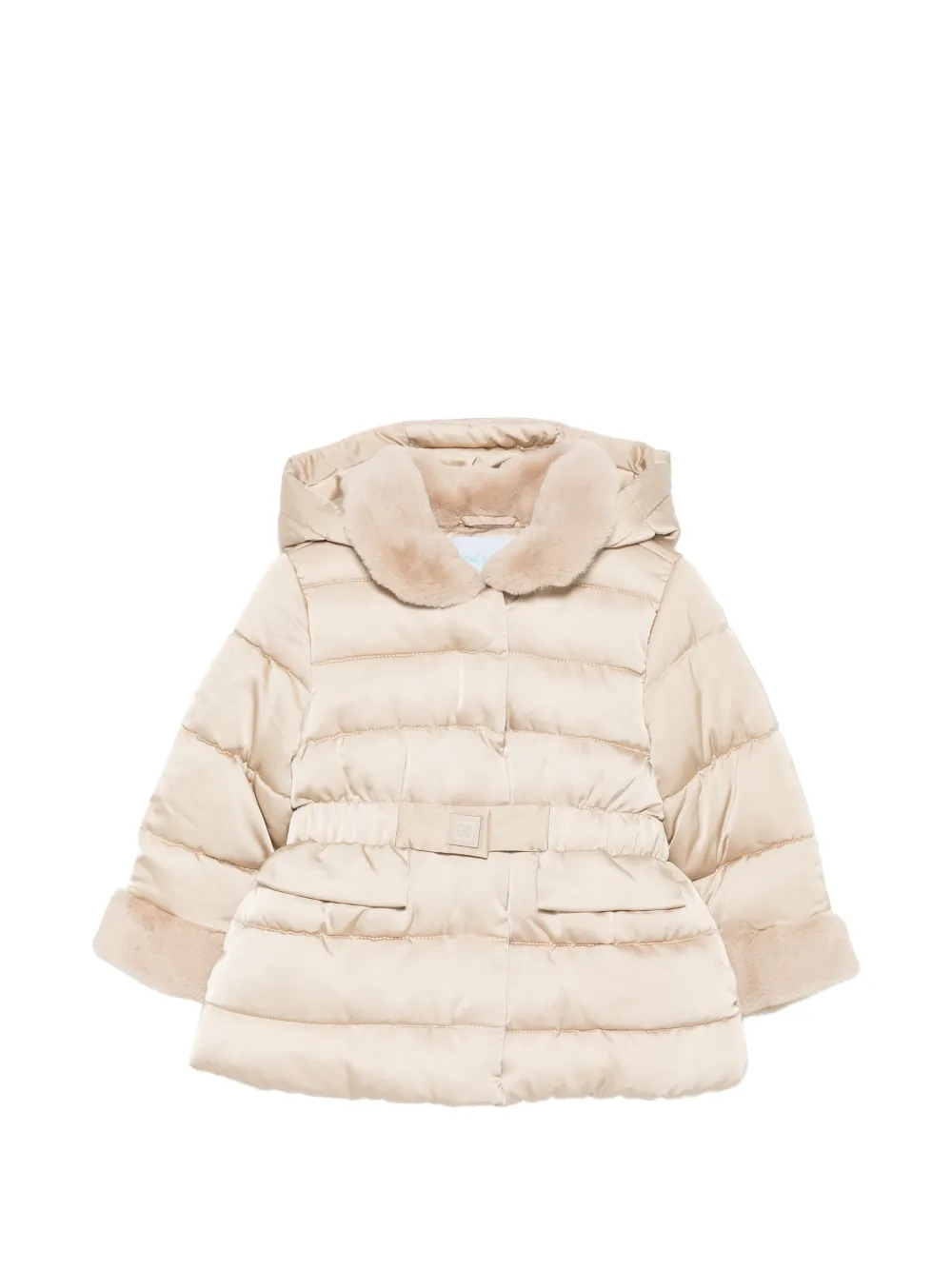 Abel & Lula faux-fur trim padded coat - Toni neutri