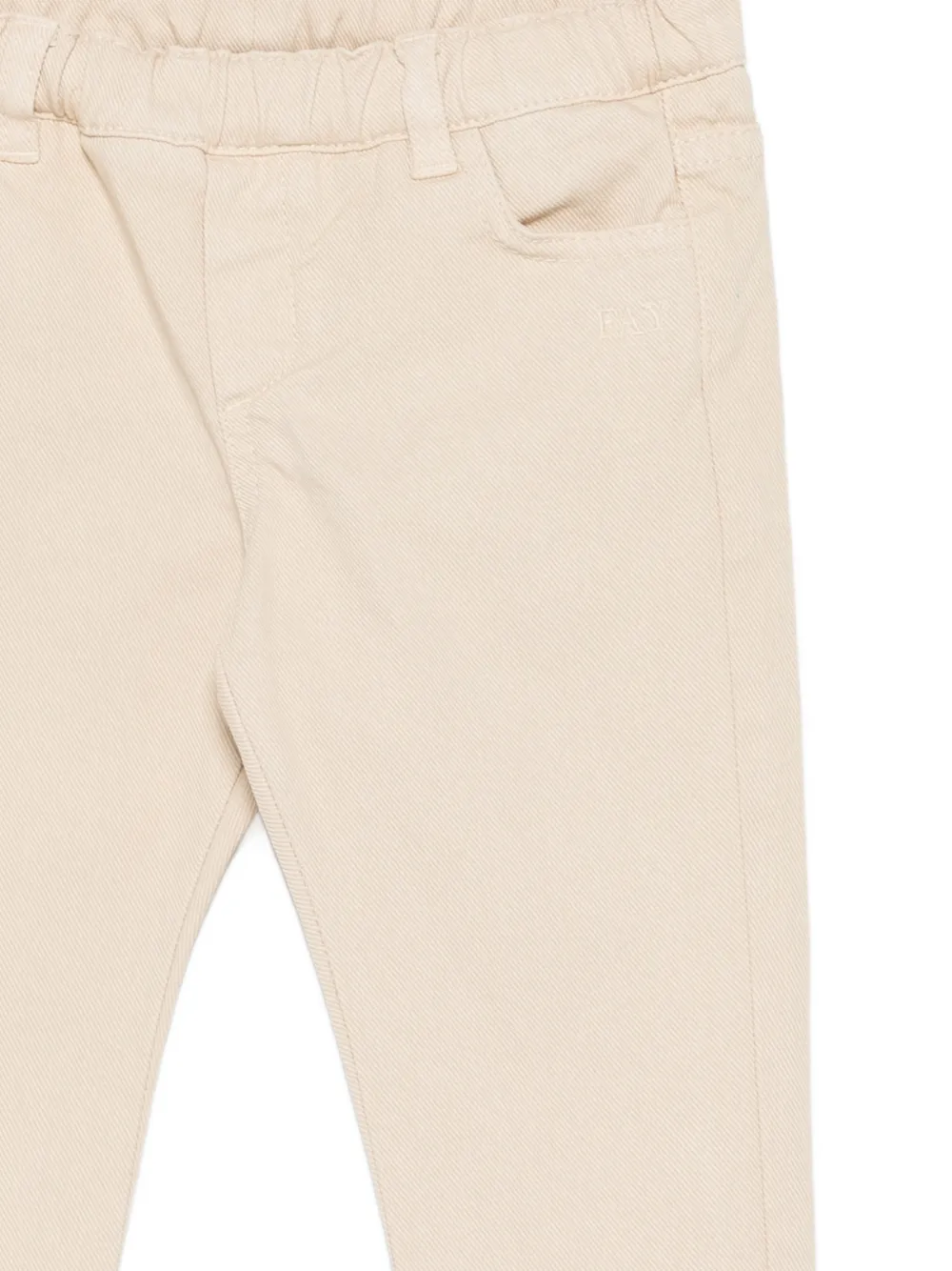 Fay Kids Broek met elastische tailleband en geborduurd logo Beige