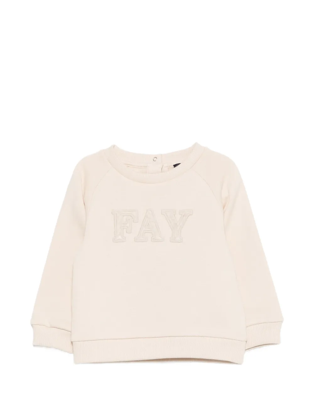 Fay Kids logo-appliqué raglan-sleeve sweater - Toni neutri