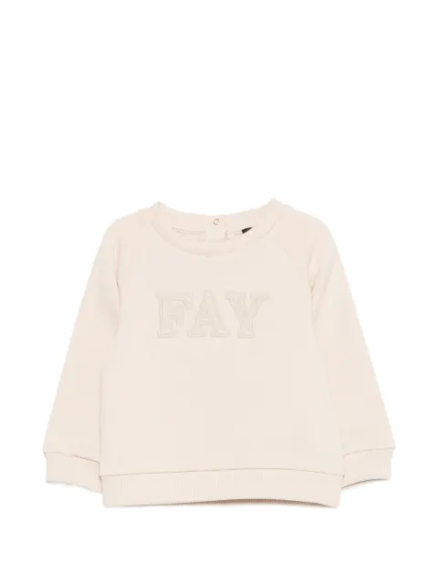 Fay Kids logo-appliqué raglan-sleeve sweater