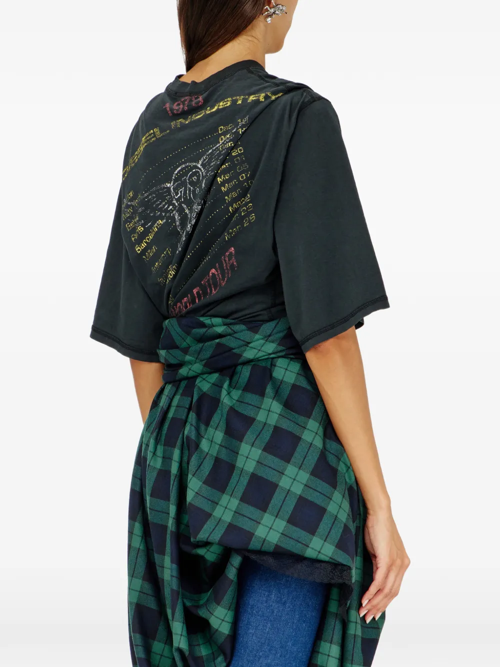Diesel T-shirt body met concert-print Zwart