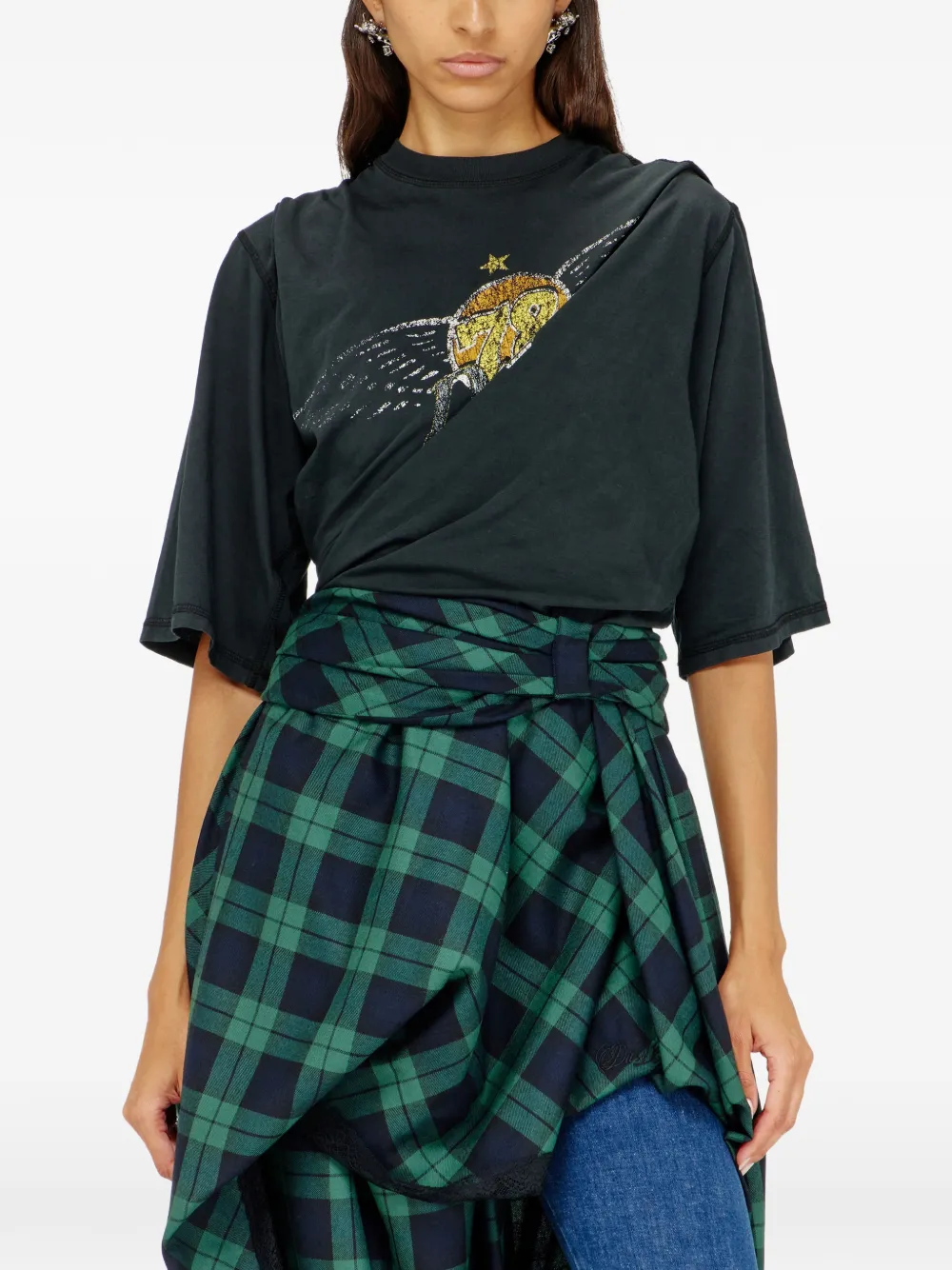 Diesel T-shirt body met concert-print Zwart