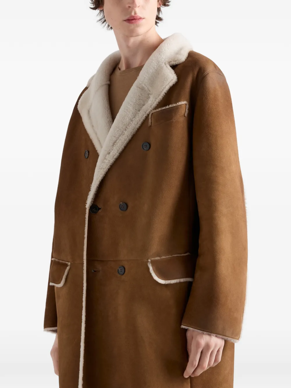 Prada Jas met dubbele rij knopen Bruin