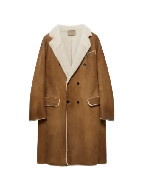 Prada double-breasted shearling coat