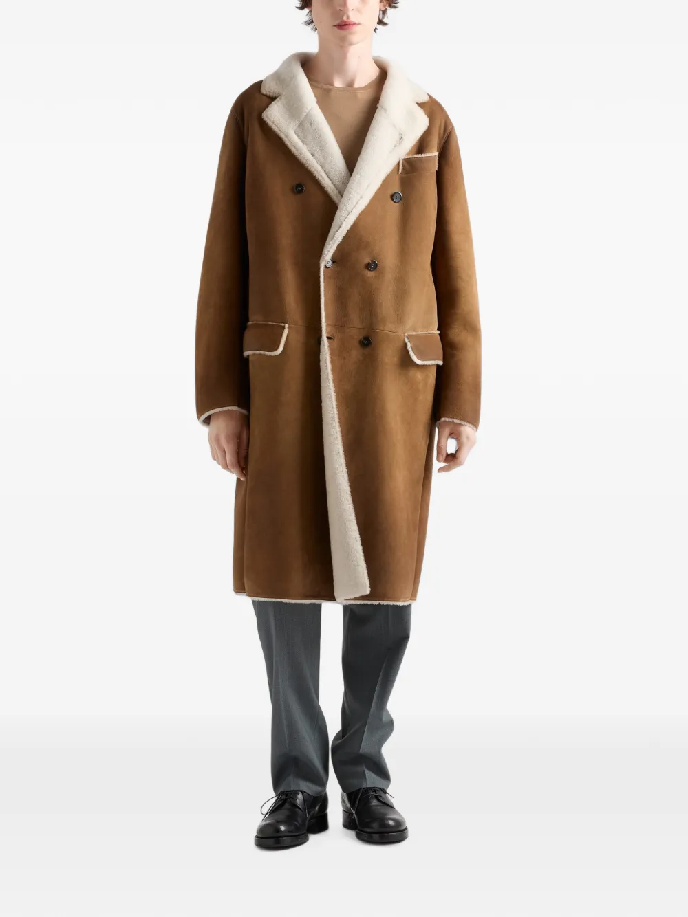 Prada Jas met dubbele rij knopen Bruin