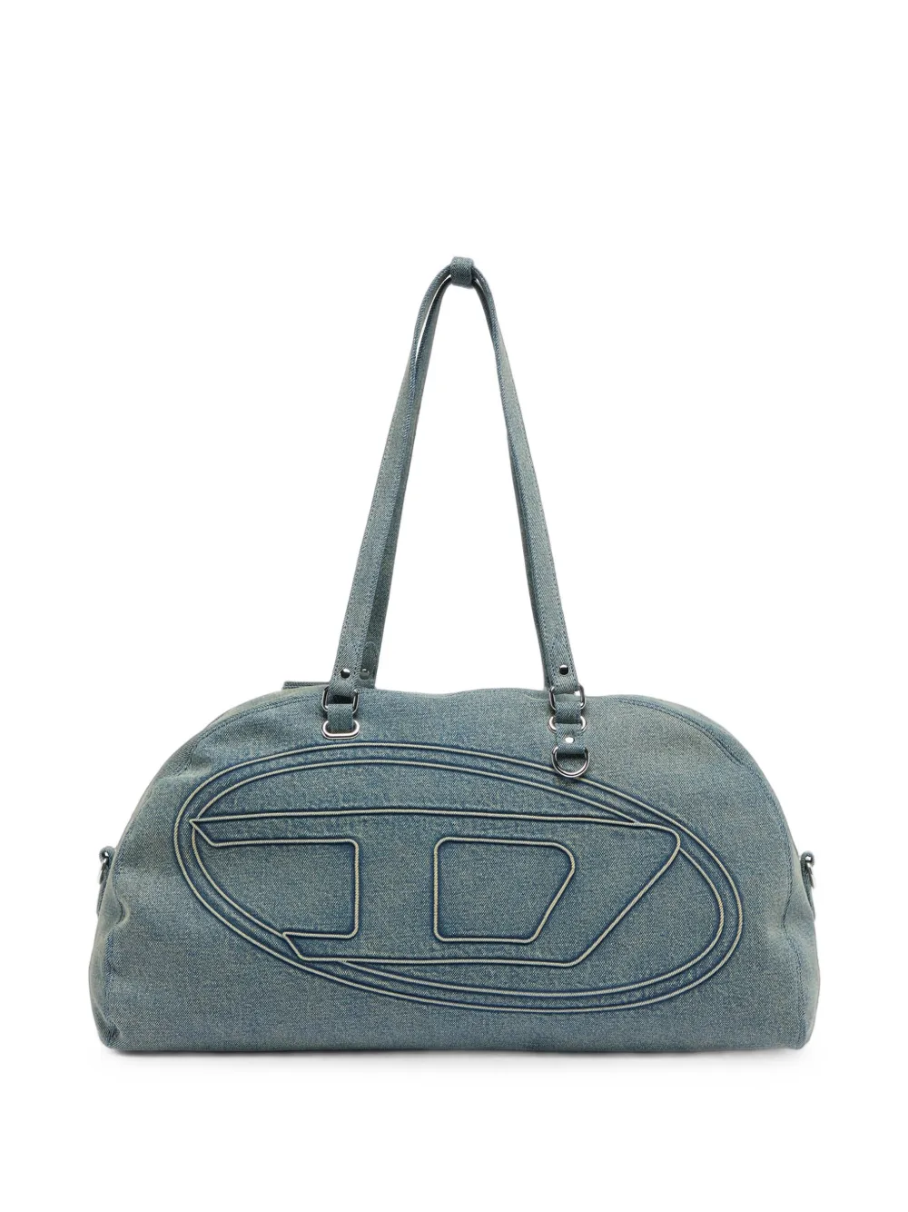 Diesel 1DR dome-duffle bag in denim with Oval D logo - Blu
