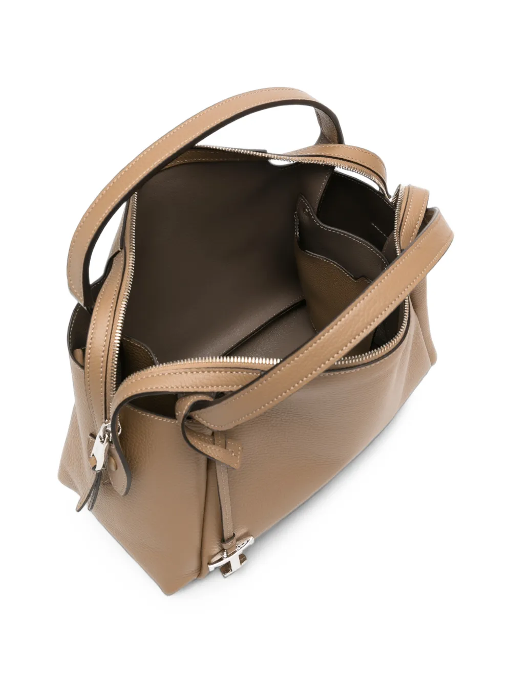 Tod's T Timeless shopper van bewerkt leer Beige