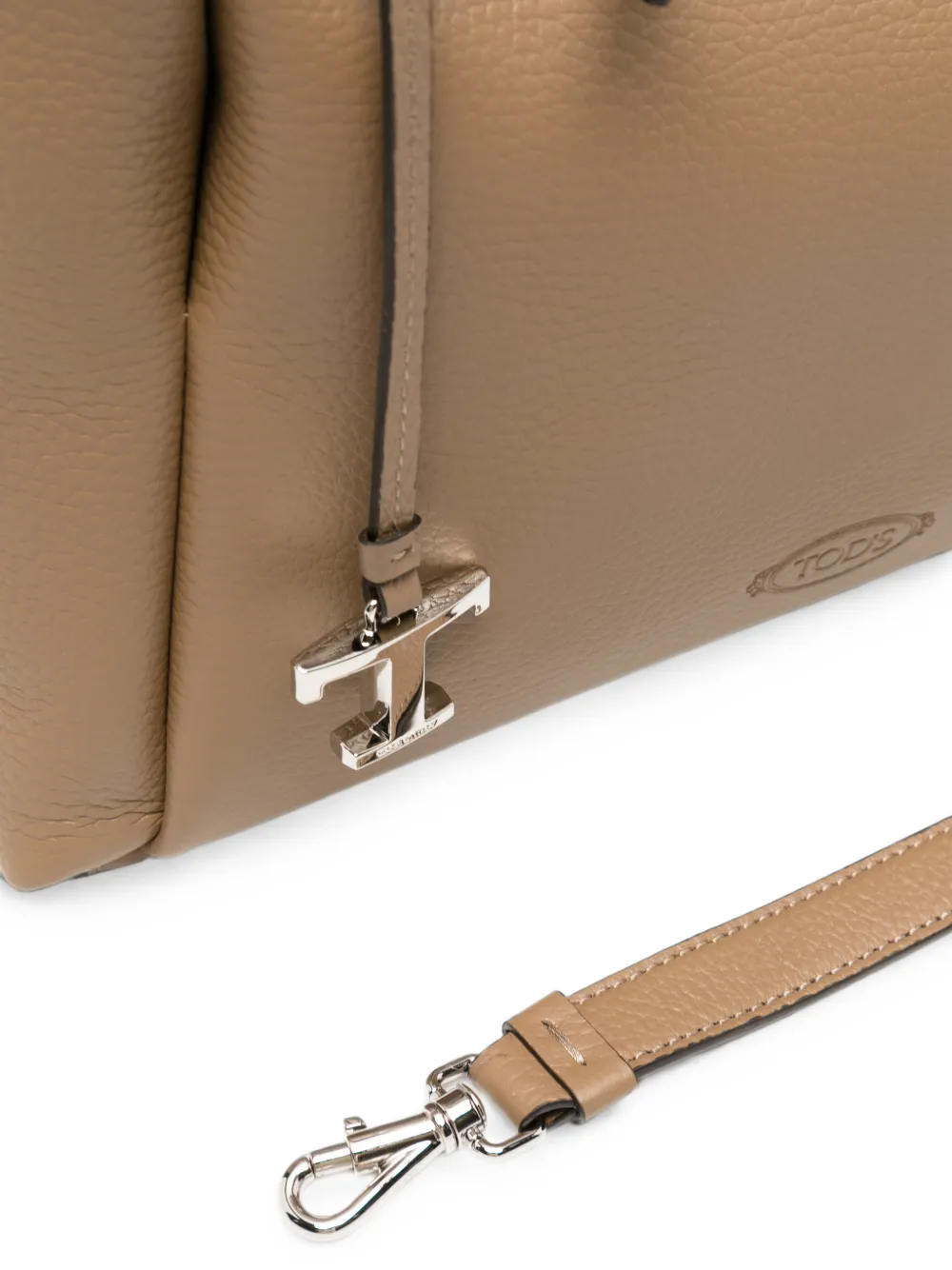 Tod's T Timeless shopper van bewerkt leer Beige