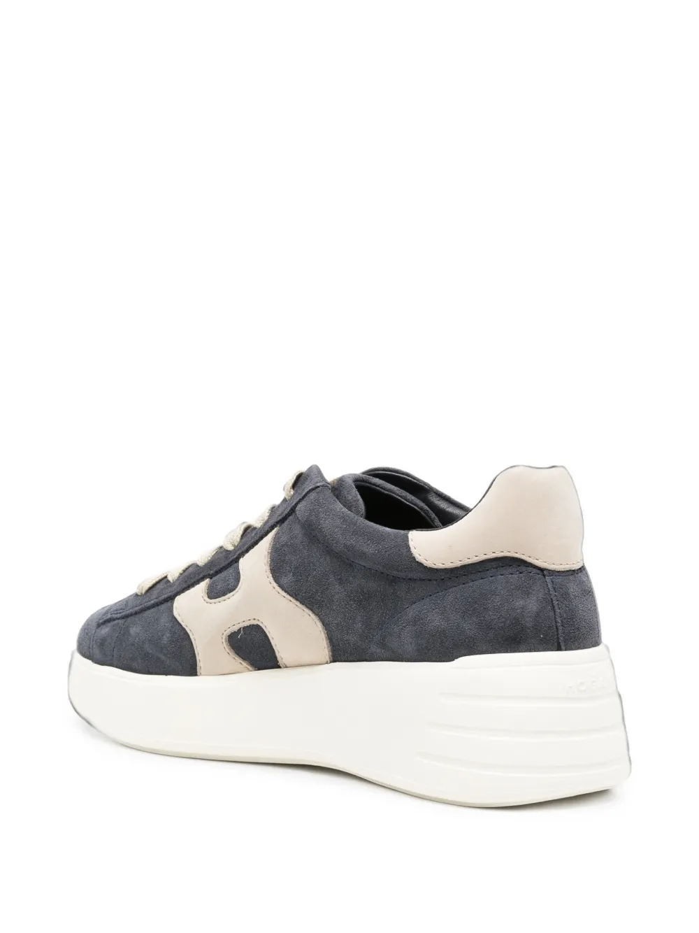 Hogan Rebel logo-patch suede sneakers Blauw