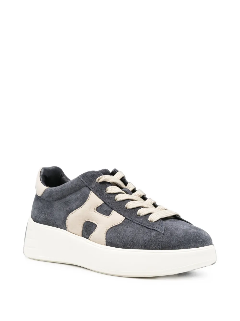 Hogan Rebel logo-patch suede sneakers Blauw