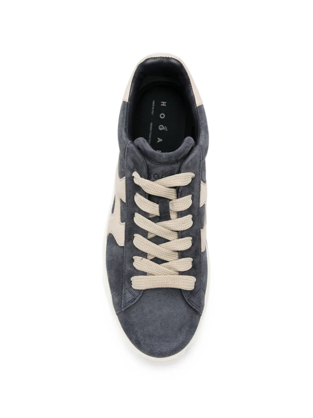 Hogan Rebel logo-patch suede sneakers Blauw
