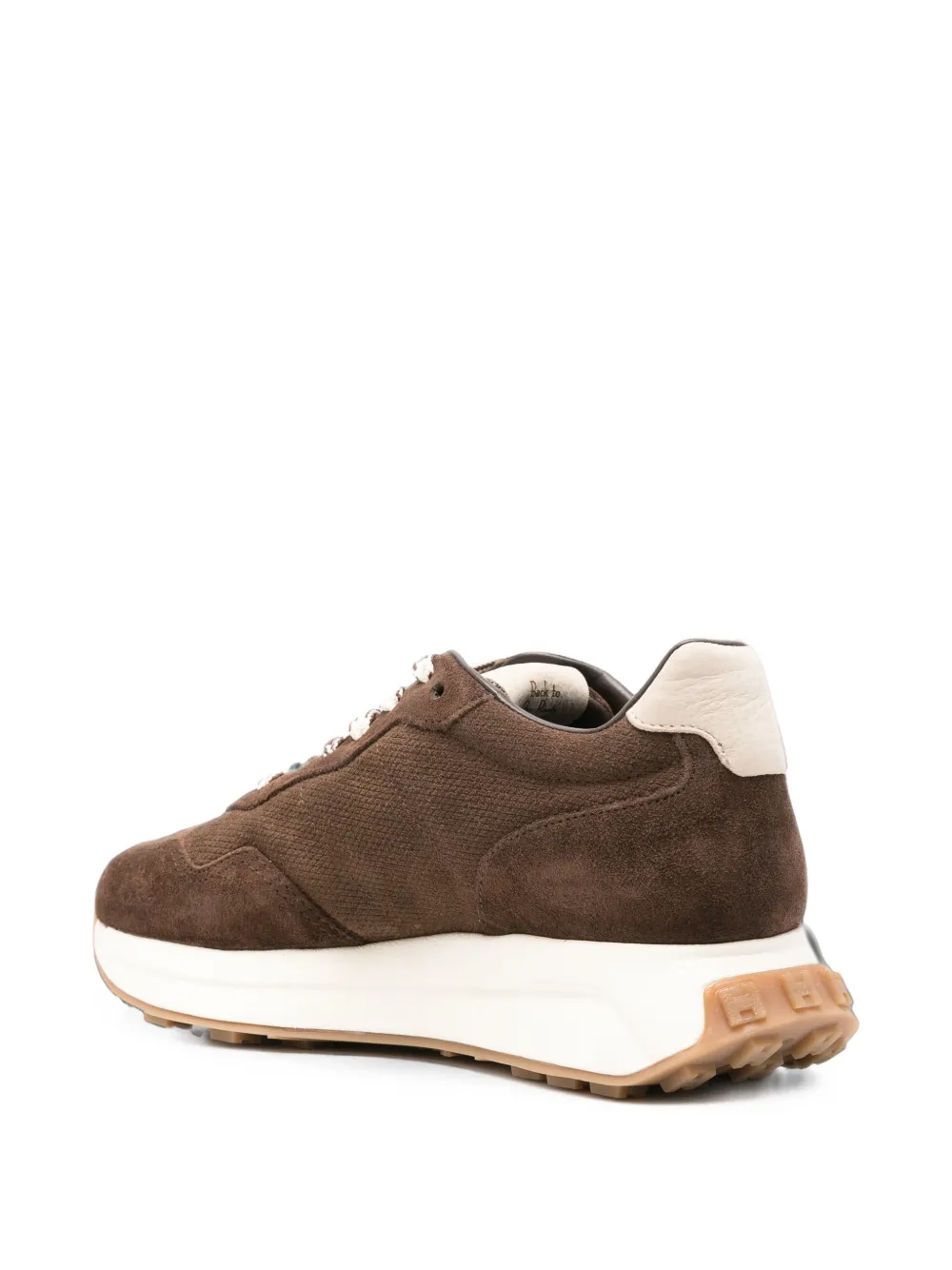 Hogan H641 suede logo-patch sneakers Bruin