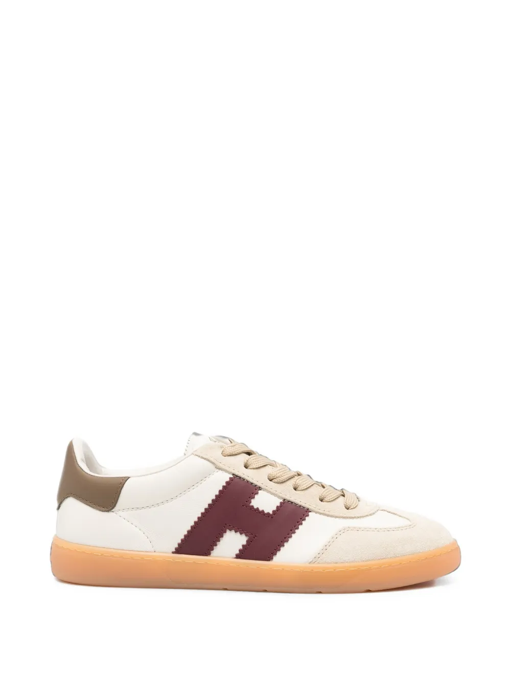 Hogan logo-patch panelled sneakers Beige