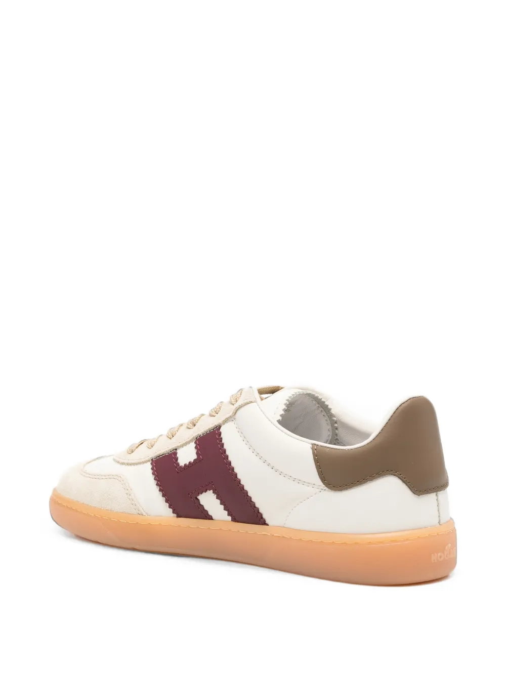 Hogan logo-patch panelled sneakers Beige