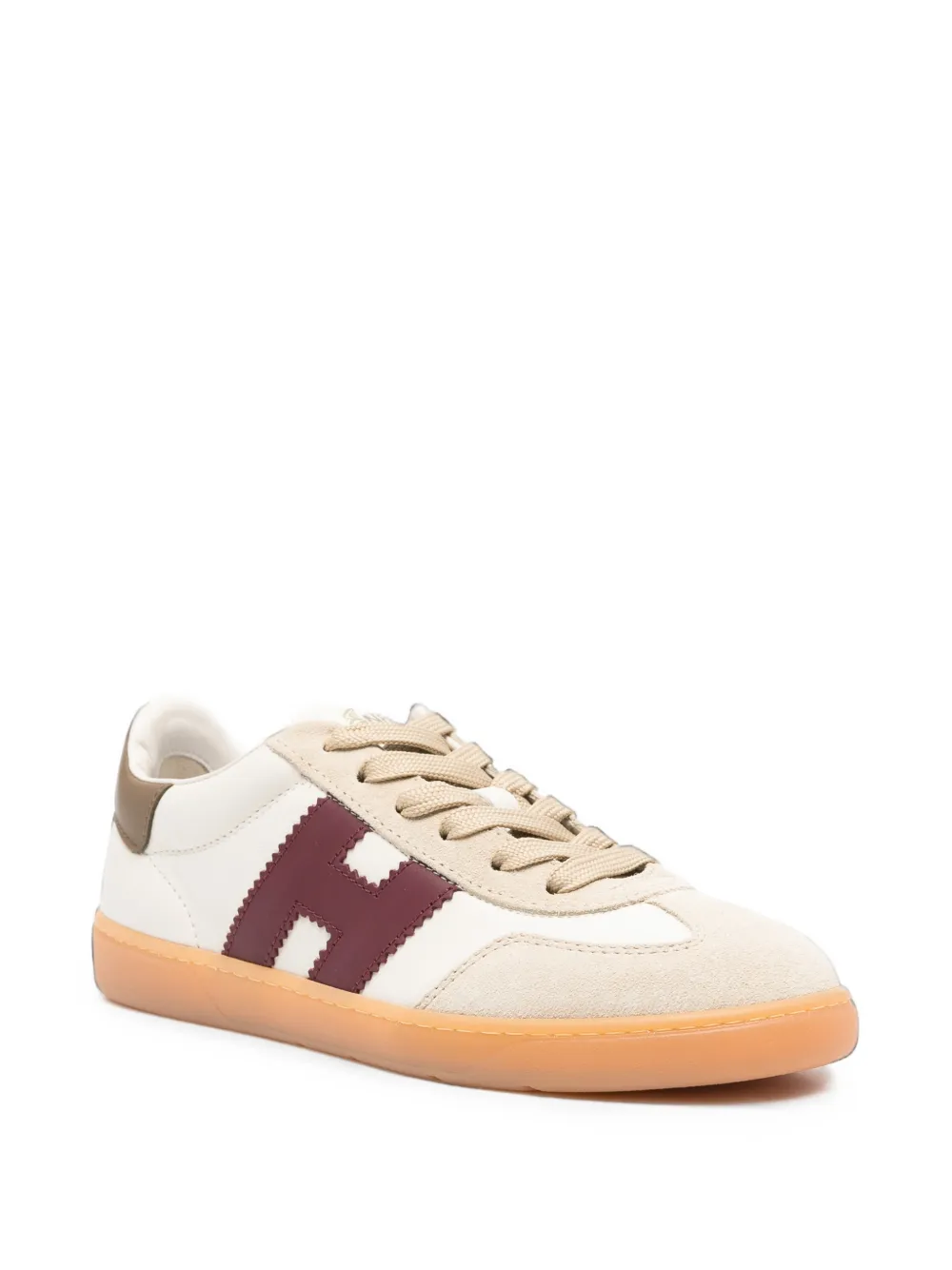 Hogan logo-patch panelled sneakers Beige