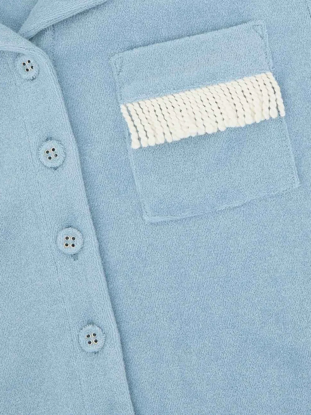 ZIMMERMANN Kids Badstof shirt met franje afwerking Blauw