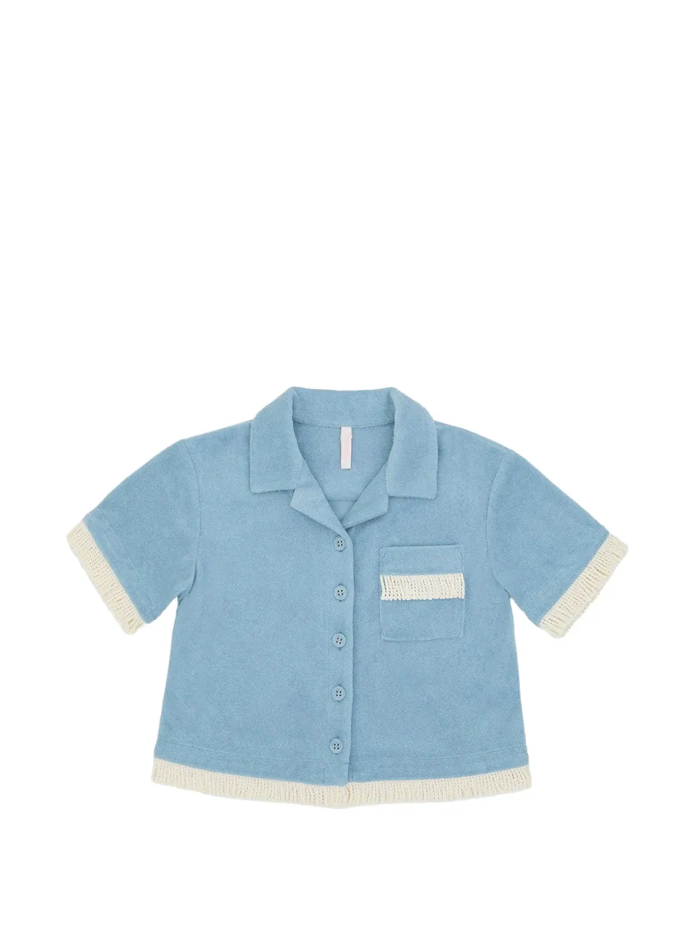 ZIMMERMANN Kids Camicia Terry con frange - Blu
