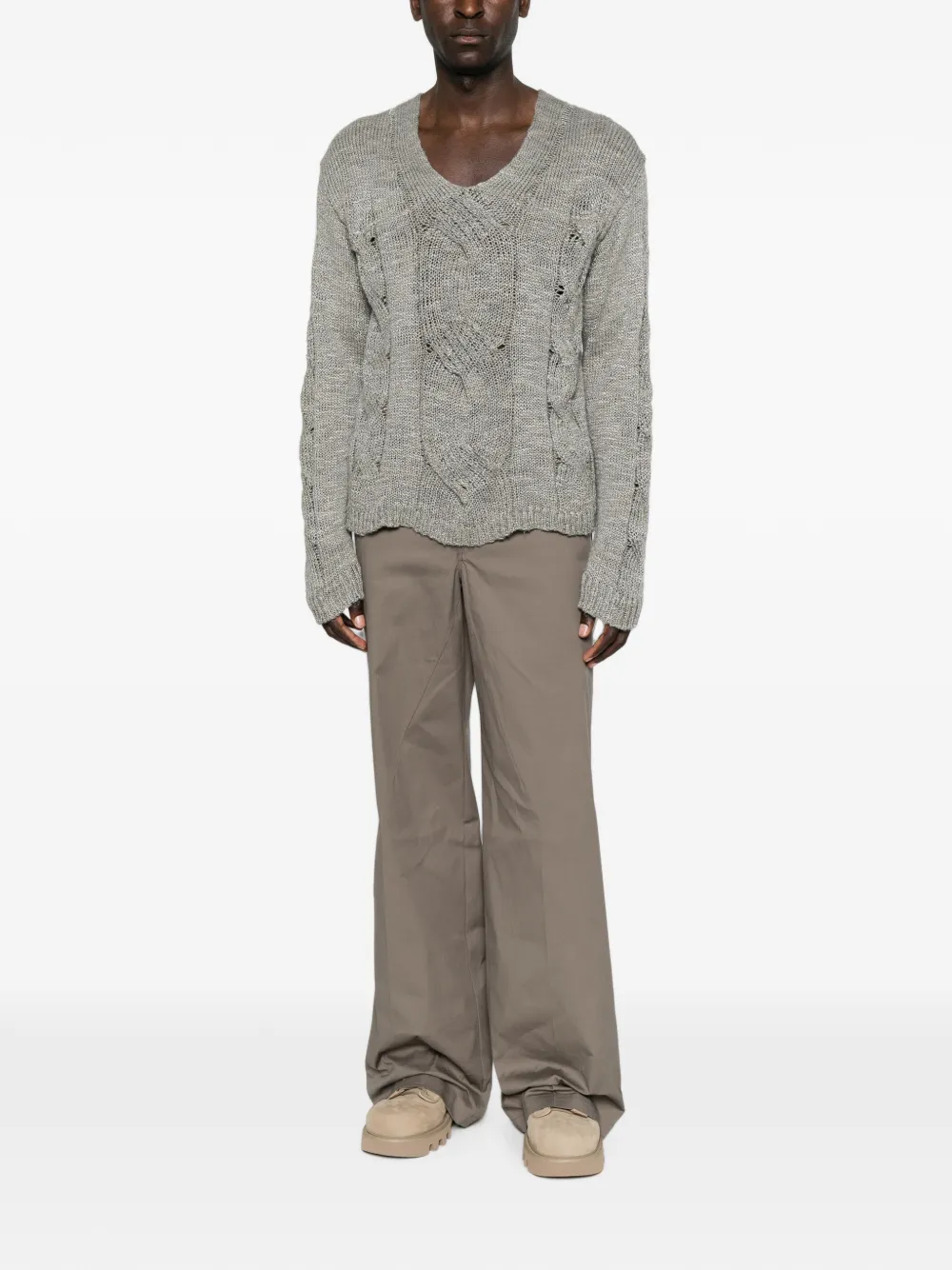 Rick Owens Broek met trekkoordtaille Grijs