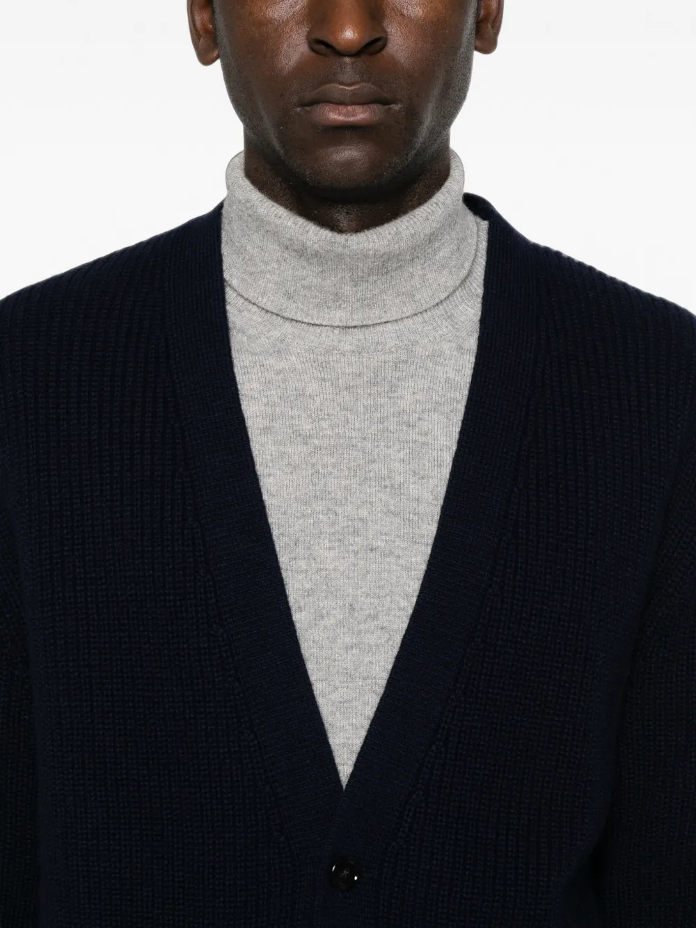 Lardini Ribgebreid vest Blauw