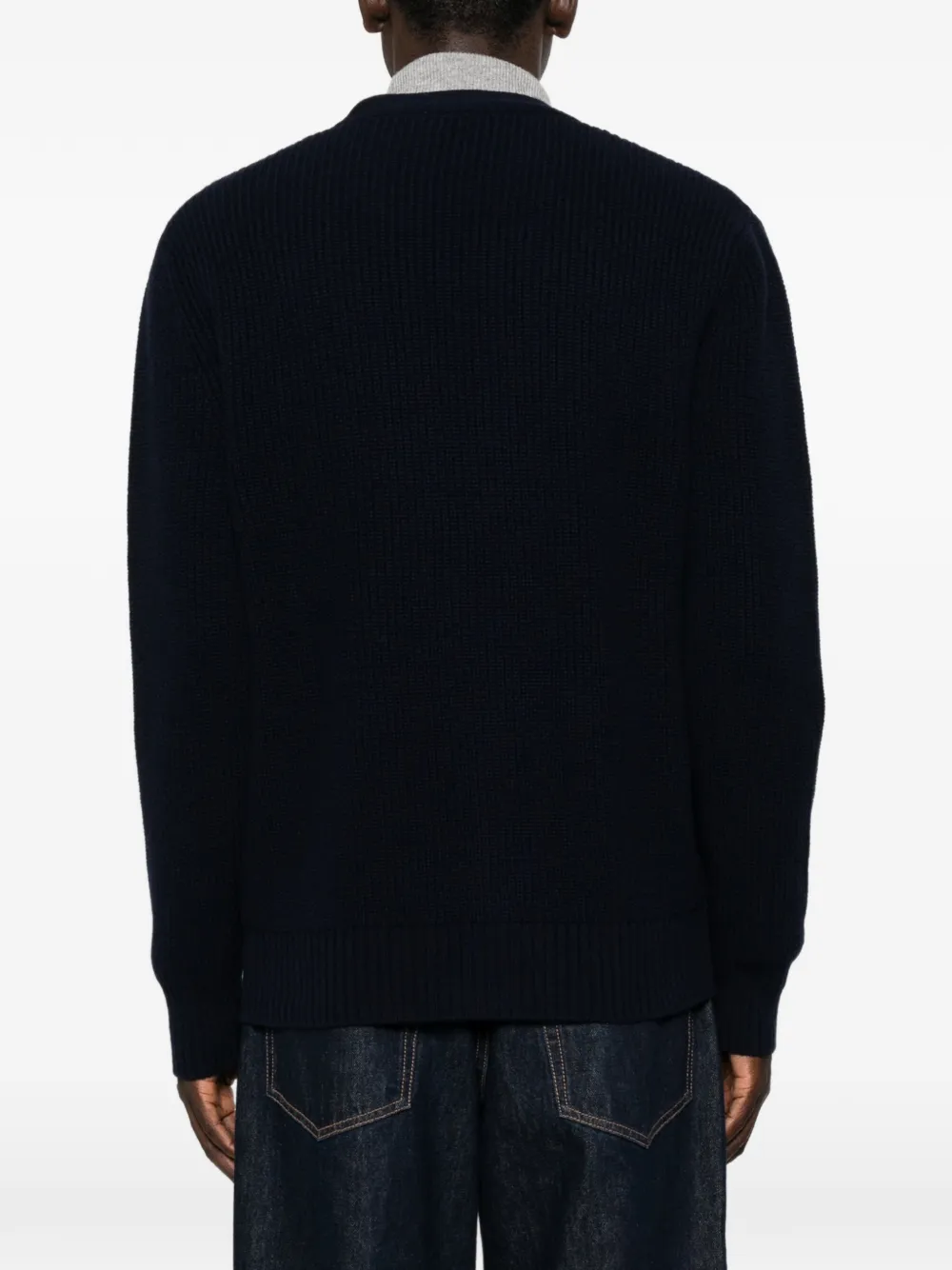 Lardini Ribgebreid vest Blauw