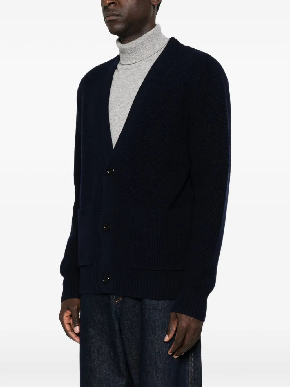 Lardini Ribgebreid vest Blauw