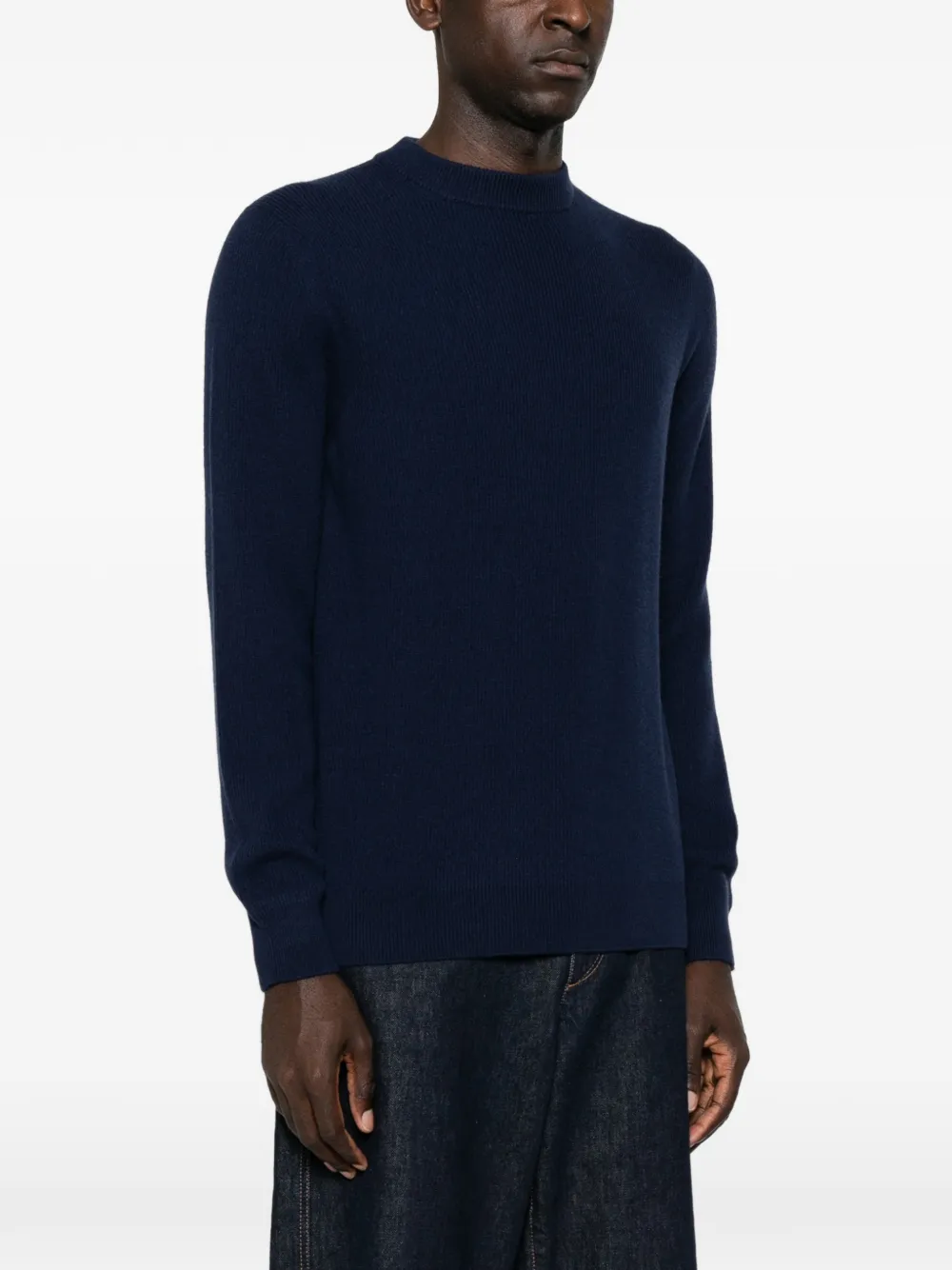 Lardini Ribgebreide trui Blauw