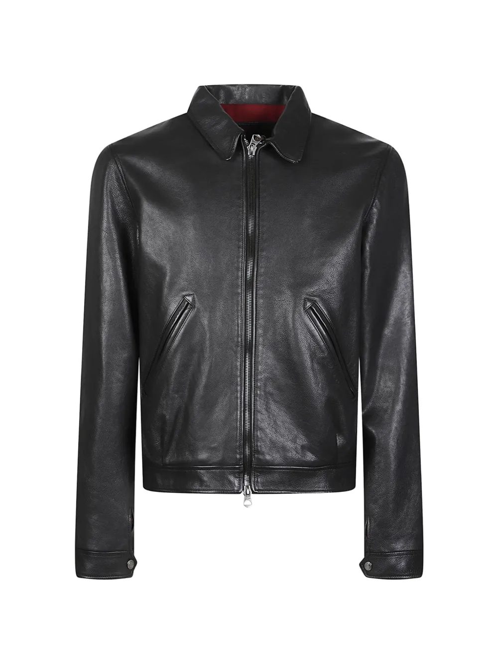Stewart zip-up calf leather jacket - Nero