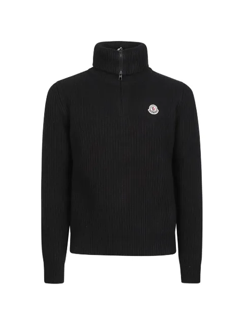 Moncler ribbed-knit logo-patch sweater