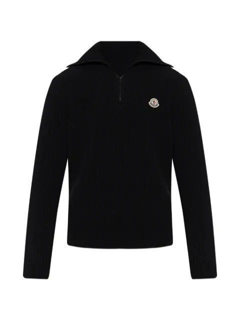 Moncler ribbed-knit logo-patch sweater