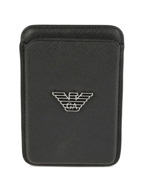 Emporio Armani logo-plaque textured cardholder
