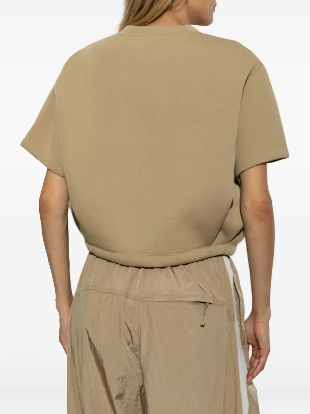 Nike oversized logo-embroidered T-shirt Beige
