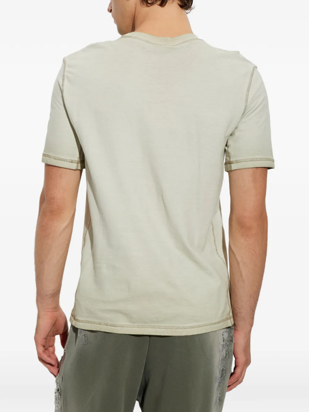 Diesel T-shirt met patches en microwafelzijkanten Grijs