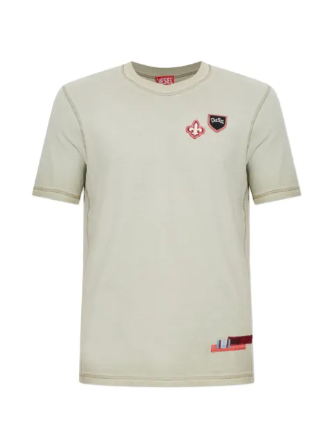 Diesel T-shirt with patches and microwaffle sides